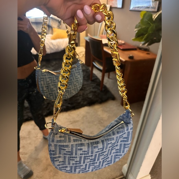 NWT* FENDI Mini Fendigraphy Denim FF bag - Picture 16 of 17